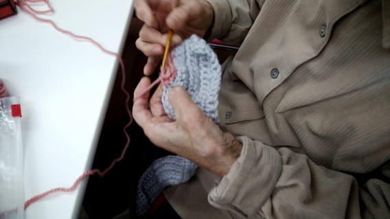 編み物のバッグ作り